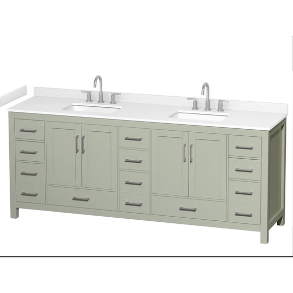 Wyndham Collection WCS141484DLGWCUS3MXX Sheffield 84" Free Standing Double Basin Vanity