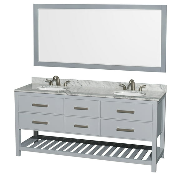Wyndham Collection WCS211172DGYCMUNOM70 72 inch Double Bathr