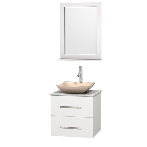 Wyndham Collection WCVW00924SWHCMOVM24 24" Wall Mounted / Floating Vanity Set