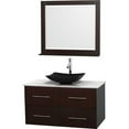 thumbnail image 1 of Wyndham Collection WCVW00942SESCMGS4M36 Centra 42 in. Vanity In Espresso With Marble Vanity Top In Carrara White, Black Granite Sink And 36 in. Mirror, 1 of 1