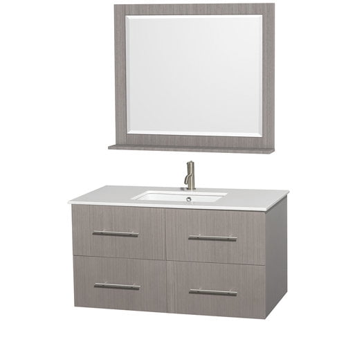 Wyndham Collection Centra 42'' Single Bathroom Vanity Set with Mirror