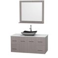 thumbnail image 1 of Wyndham Collection WCVW00948SGOWSGS1M36 Centra 48 in. Vanity In Gray Oak With Solid-Surface Vanity Top In White&#44; Black Granite Sink And 36 in. Mirror, 1 of 1