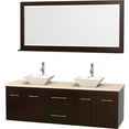 thumbnail image 1 of Wyndham Collection WCVW00972DESIVD2WM70 Centra Double Vanity In Espresso, Marble Vanity Top In Ivory, Porcelain Sinks, 1 of 1