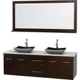thumbnail image 1 of Wyndham Collection WCVW00972DESWSGS1M70 Centra Double Vanity In Espresso, Solid-Surface Vanity Top In White, Black Granite Sinks, 1 of 1