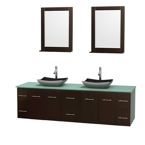 Wyndham Collection WCVW00980DESGGOVM24 80" Wall Mounted / Floating Vanity Set