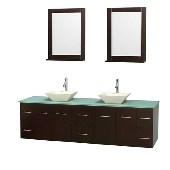 Wyndham Collection WCVW00980DESGGOVM24 80" Wall Mounted / Floating Vanity Set