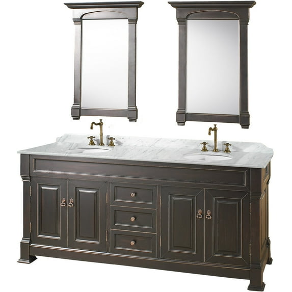 Wyndham Collection Wc-Td72 72" Andover Floor-Standing Traditional Double Vanity Set -
