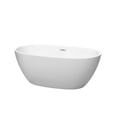 thumbnail image 1 of Juno 59 Inch Freestanding Bathtub in Matte White with Polished Chrome Drain and Overflow Trim, 1 of 5