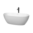 thumbnail image 1 of Juno 63 Inch Freestanding Bathtub in Matte White with Shiny White Trim and Floor Mounted Faucet in Matte Black, 1 of 5