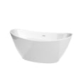 thumbnail image 1 of Wyndham Collection WCBTE652060SWTRIM 60 in. Dorrit Freestanding Bathtub in White with Shiny Drain & Overflow Trim, 1 of 8