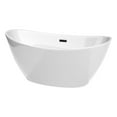 thumbnail image 1 of Dorrit 60" Freestanding White Bathtub & Matte Black Drain & Overflow Trim, 1 of 8