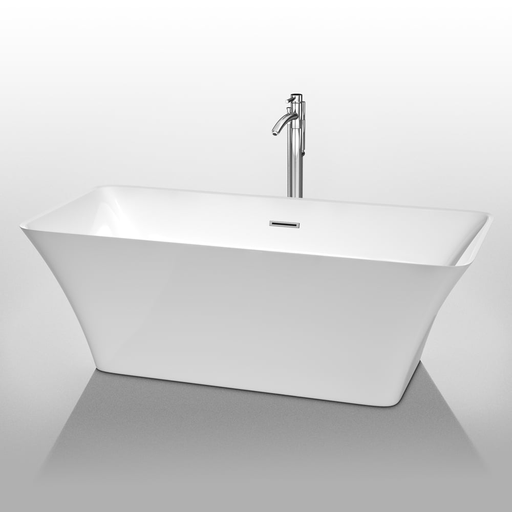 Tiffany 67'' White Acrylic Freestanding Soaking Bathtub