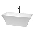 thumbnail image 1 of Tiffany 67 Inch Freestanding Bathtub in White with Polished Chrome Trim and Floor Mounted Faucet in Matte Black, 1 of 5