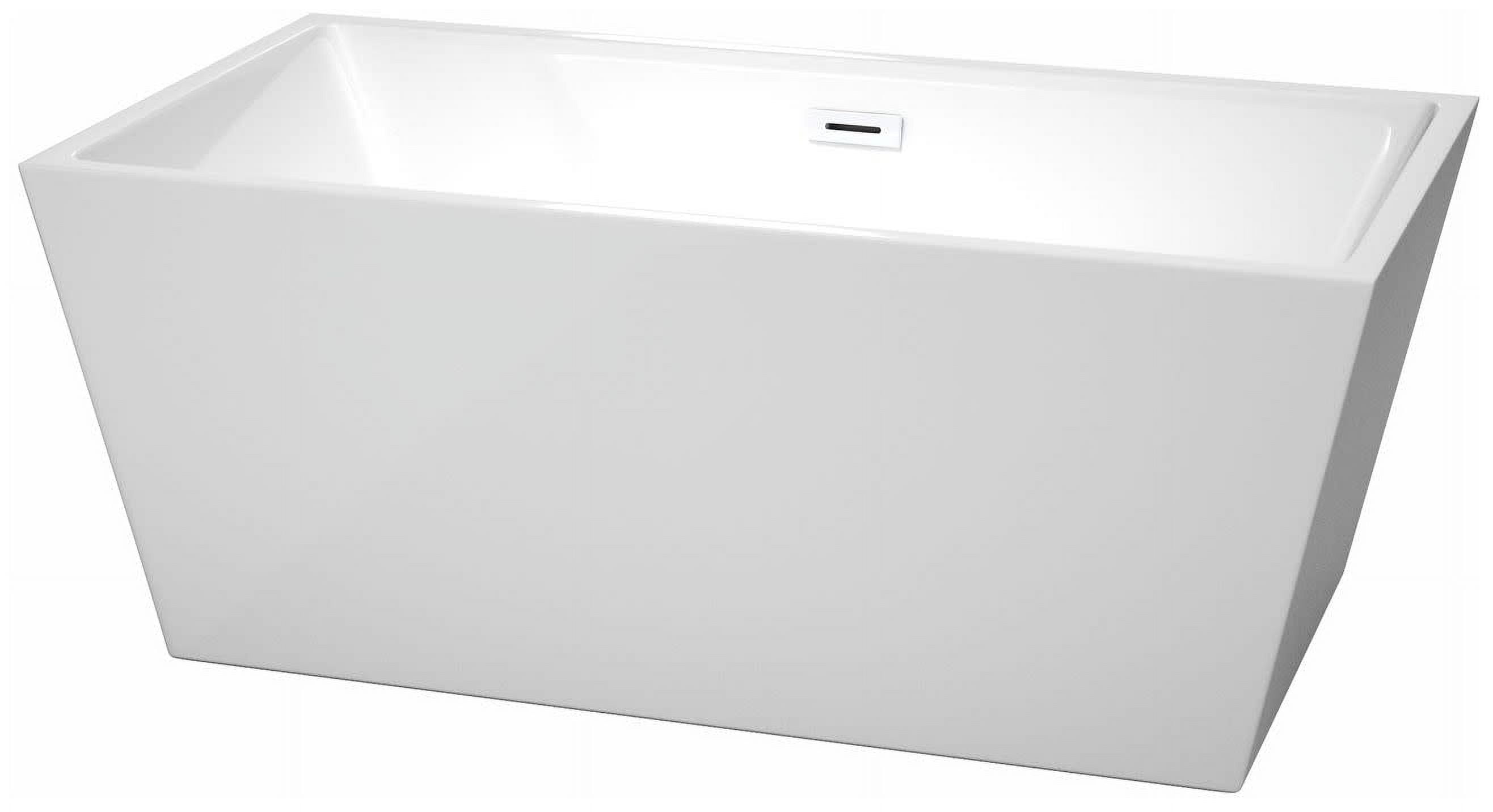 Sara 59'' Shiny White Acrylic Freestanding Soaking Bathtub