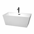 thumbnail image 1 of Sara 59 Inch Freestanding Bathtub in White with Floor Mounted Faucet, Drain and Overflow Trim in Matte Black, 1 of 5