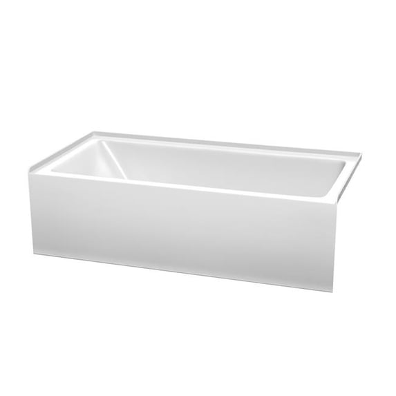 Wyndham Collection WCBTW16030R18SWTRIM 60 x 30 x 18 in. Grayley Alcove Bathtub with Right-Hand Drain & Overflow Trim, Shiny White & White