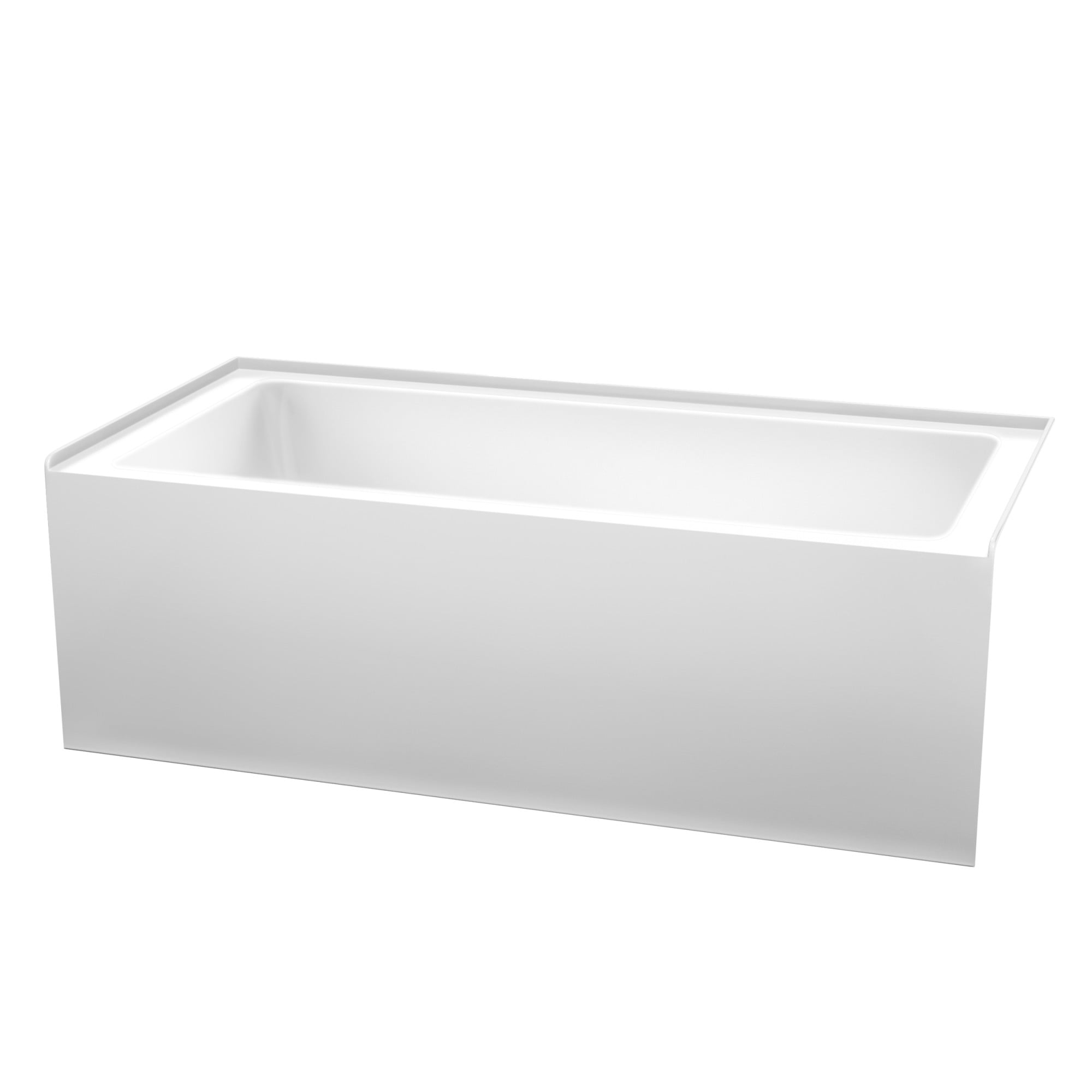 Grayley 66'' White Acrylic Alcove Soaking Bathtub with Matte Black Trim