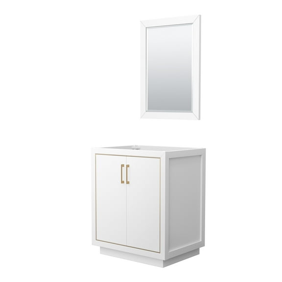 Wyndham Collection Wcf1111-30S-Cx-M24 Icon 30" Single Free Standing Vanity Cabinet - White