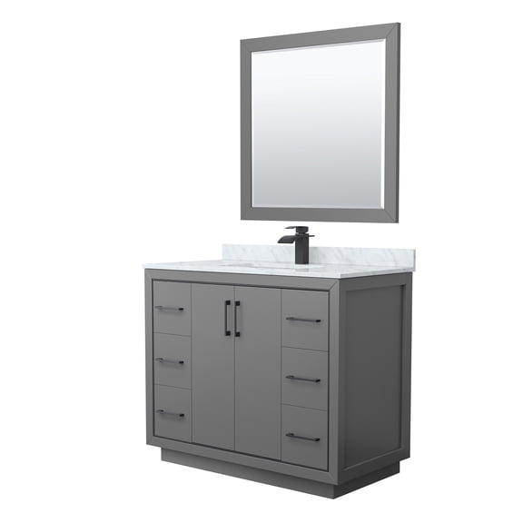 Wyndham Collection WCF111142SGBCMUNSM34 Icon 42" Free Standing Single Basin Vanity Set -