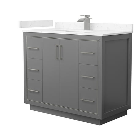 Wyndham Collection WCF111142SKGC2UNSMXX Icon 42" Free Standing Single Basin Vanity Set -