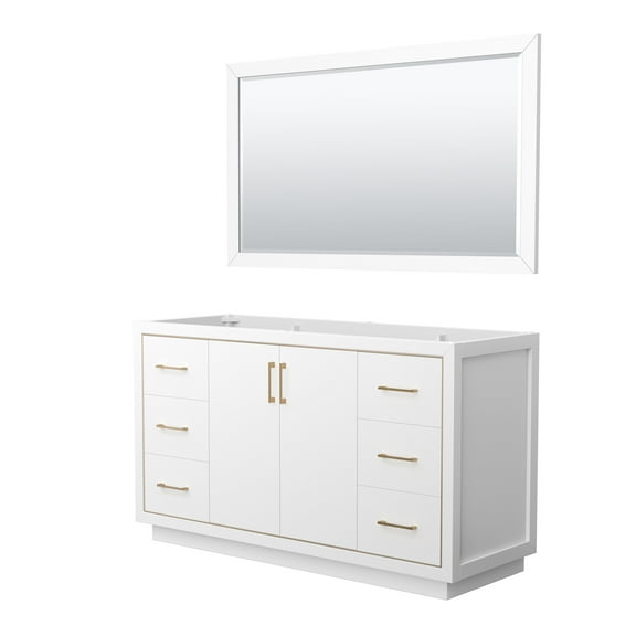Wyndham Collection Wcf1111-60S-Cx-M58 Icon 60" Single Free Standing Vanity Cabinet - White