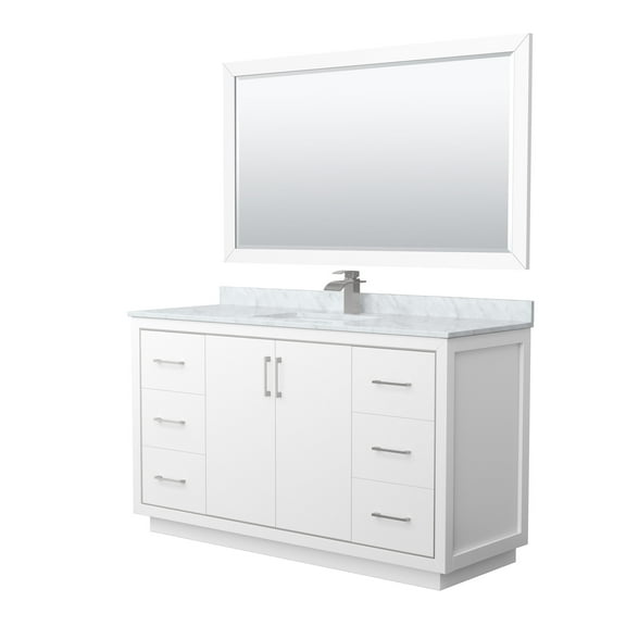 Wyndham Collection Wcf1111-60S-Nat-M58 Icon 60" Free Standing Single Basin Vanity Set -