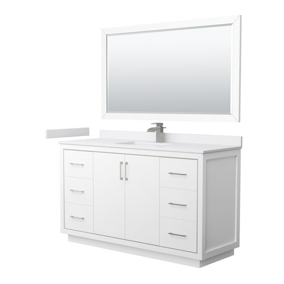 Wyndham Collection Wcf1111-60S-Vca-M58 Icon 60" Free Standing Single Basin Vanity Set -