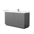 thumbnail image 1 of Wyndham Collection WCF111160SKGC2UNSMXX Icon 60" Free Standing Single Basin Vanity Set -, 1 of 7