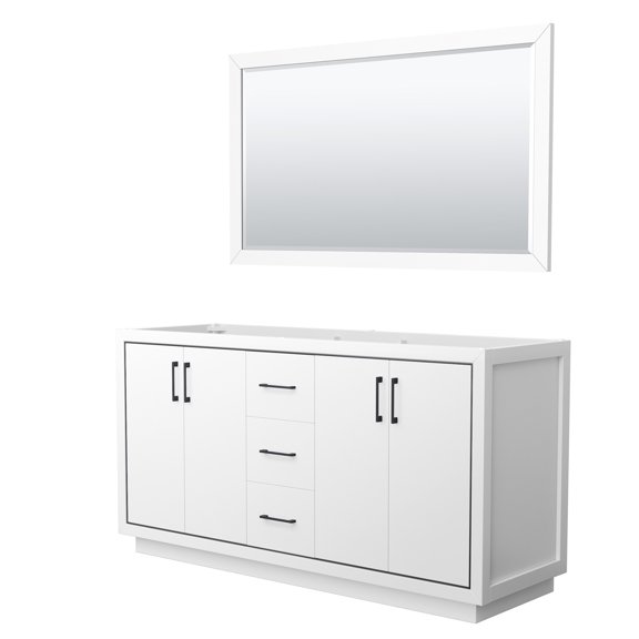 Wyndham Collection WCF111166DWBCXSXXM58 Icon 66" Double Free Standing Vanity Cabinet -
