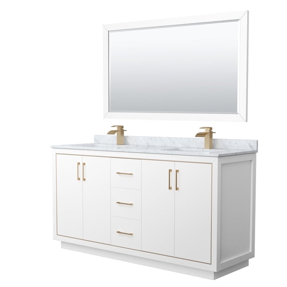 Wyndham Collection WCF111166DWZCMUNSM58 Icon 66" Free Standing Double Basin Vanity Set -