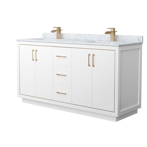 Wyndham Collection WCF111166DWZCMUNSMXX Icon 66" Free Standing Double Basin Vanity Set -