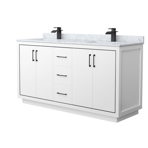 Wyndham Collection WCF111166DWBCMUNSMXX Icon 66" Free Standing Double Basin Vanity Set -