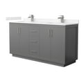 thumbnail image 1 of Wyndham Collection WCF111166DKGC2UNSMXX Icon 66" Free Standing Double Basin Vanity Set -, 1 of 7