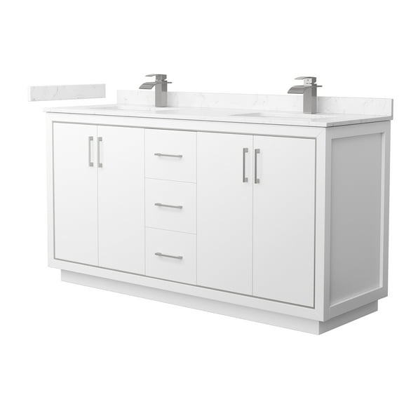 Wyndham Collection Wcf1111-66D-Vca-Mxx Icon 66" Free Standing Double Basin Vanity Set -