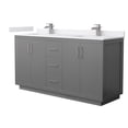 thumbnail image 1 of Wyndham Collection WCF111166DKGWCUNSMXX Icon 66" Free Standing Double Basin Vanity Set -, 1 of 7