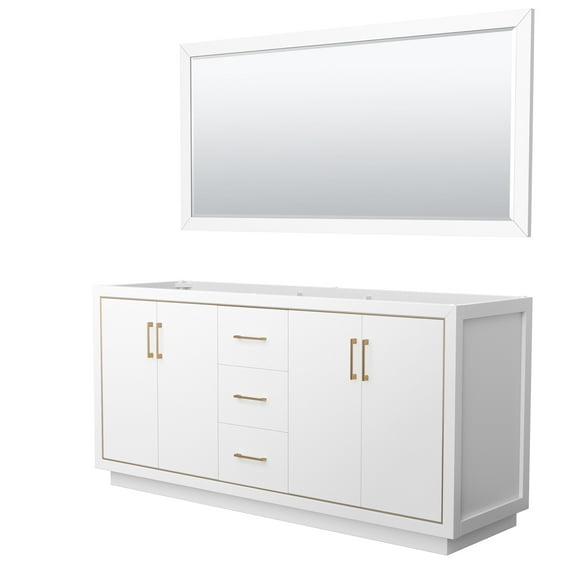 Wyndham Collection Wcf1111-72D-Cx-M70 Icon 71" Double Free Standing Vanity Cabinet - White