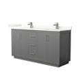 thumbnail image 1 of Wyndham Collection WCF111166DKGGTUNSMXX Icon 66" Free Standing Double Basin Vanity Set -, 1 of 7