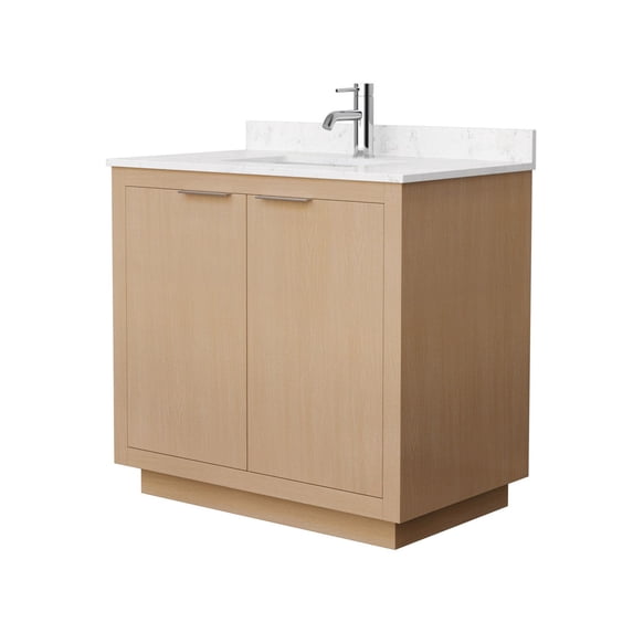 Wyndham Collection WCF282836SLSC2UNSMXX Maroni 36" Free Standing Single Basin Vanity Set -