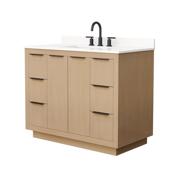 Wyndham Collection WCF282842SLBWQUS3MXX Maroni 42" Free Standing Single Basin Vanity Set -