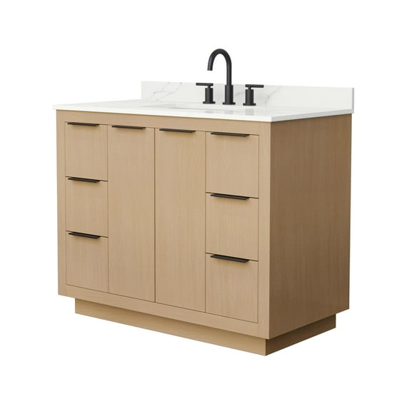 Wyndham Collection Wcf282842s-Qtz-Us3mxx Maroni 42" Free Standing Single Basin Vanity Set