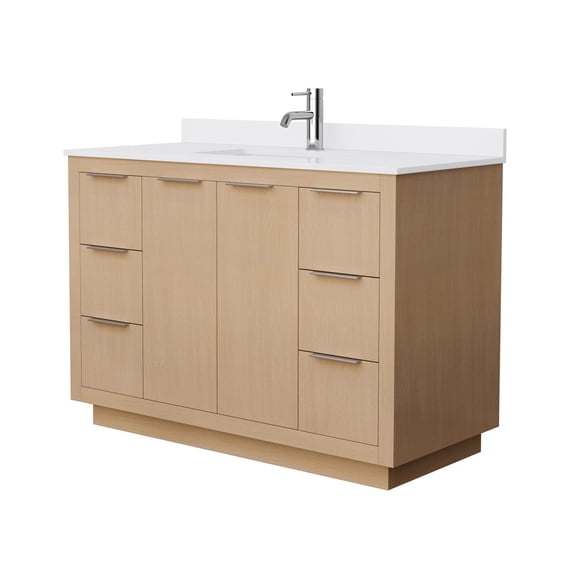 Wyndham Collection WCF282848SLSWCUNSMXX Maroni 48" Free Standing Single Basin Vanity Set -