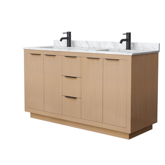 Wyndham Collection WCF282860DLBCMUNSMXX Maroni 60" Free Standing Double Basin Vanity Set -