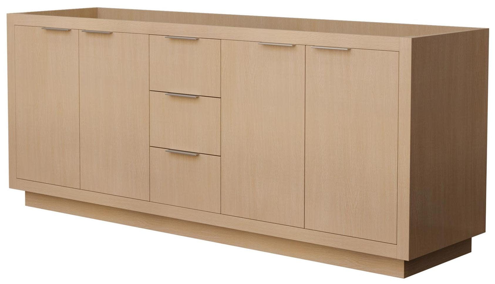 Maroni Light Straw Double Freestanding Vanity Cabinet with Brushed Nickel Hardware