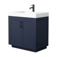 thumbnail image 1 of Wyndham Collection Miranda 36" Wood Single Bathroom Vanity in Black/Dark Blue, 1 of 7