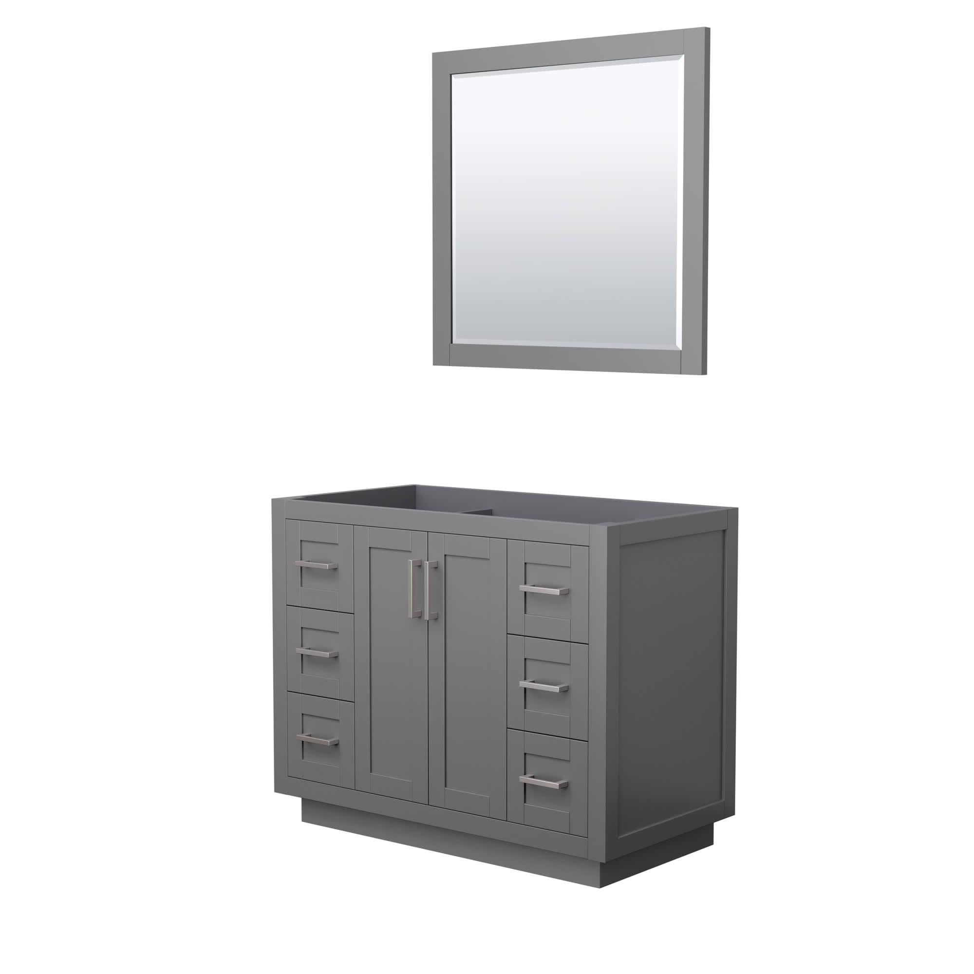 Miranda Dark Gray 41" European Shaker Single Vanity with Mirror