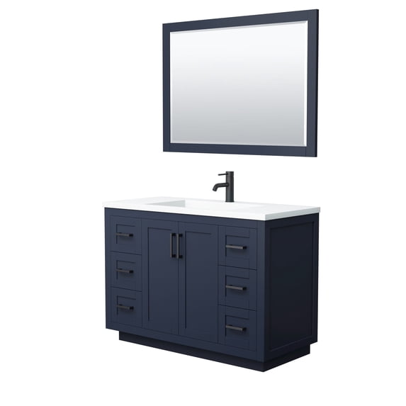 Wyndham Collection Wcf2929-48S-1Int-M46 Miranda 48" Free Standing Single Basin Vanity Set