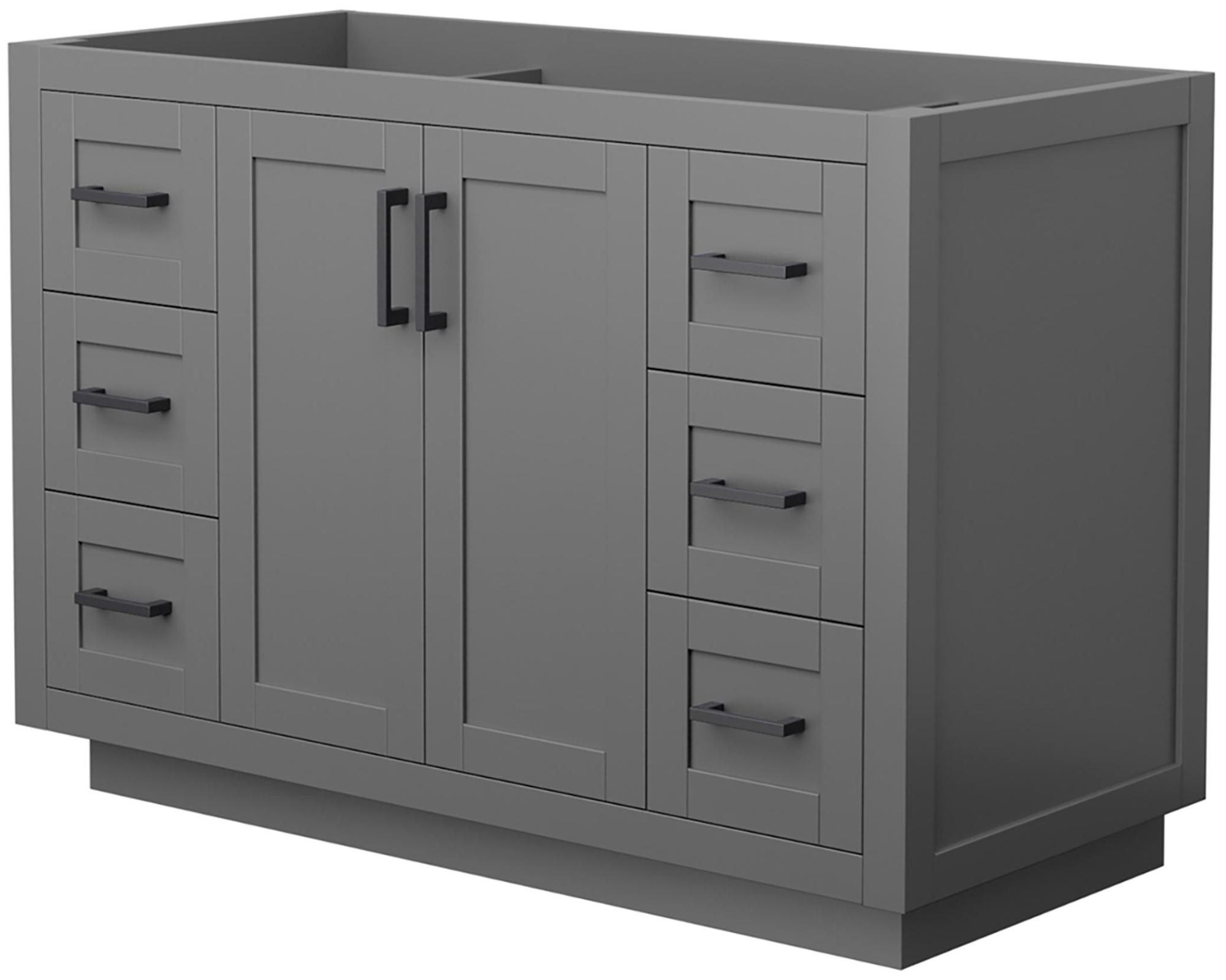 Miranda 48" Dark Gray Freestanding Single Bathroom Vanity with Matte Black Trim