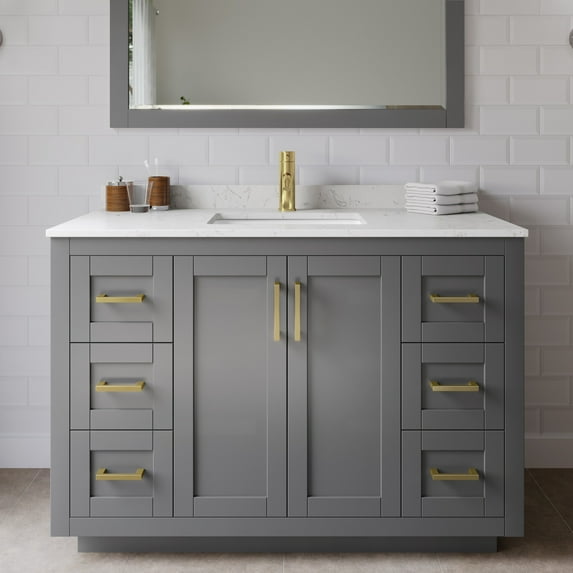 Wyndham Collection WCF292948SGGC2UNSM46 Miranda 48" Free Standing Single Basin Vanity Set