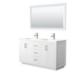 thumbnail image 1 of Wyndham Collection Miranda 60" Wood Double Bathroom Vanity - White/Nickel, 1 of 7