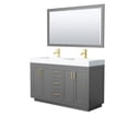 thumbnail image 1 of Wyndham Collection Miranda 60" Wood Double Bathroom Vanity - Dark Gray/Gold, 1 of 7